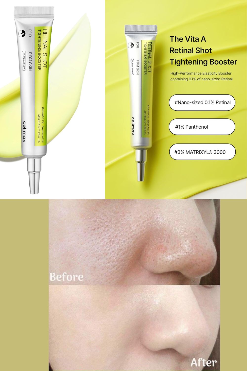 Celimax The Vita-A Retinal Shot Tightening Booster [15ml] – Booster anti-âge au rétinal, raffermissant et lissant