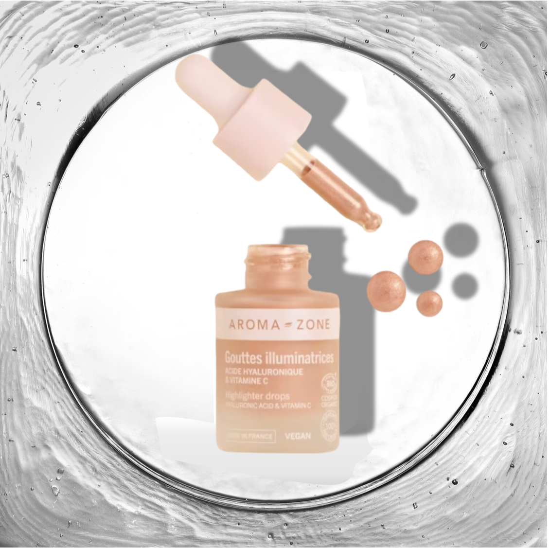 Gouttes Illuminatrices BIO Aroma Zone – Vitamine C & Acide Hyaluronique | Livraison 24h Maroc