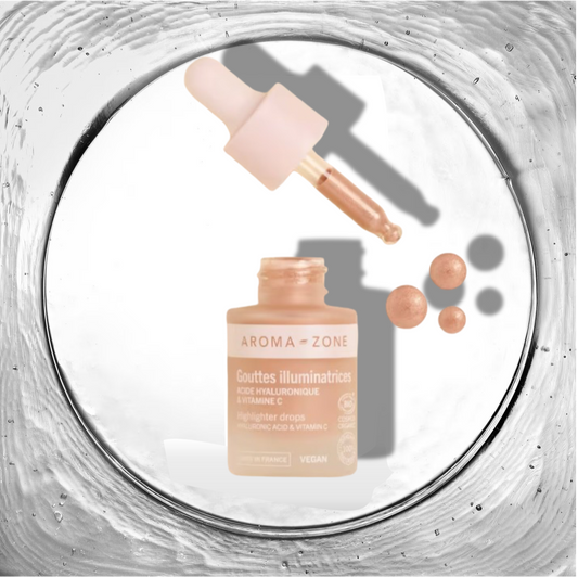Gouttes Illuminatrices BIO Aroma Zone – Vitamine C & Acide Hyaluronique | Livraison 24h Maroc
