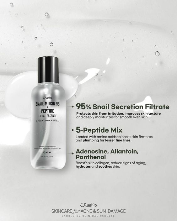 Snail Mucin 95 + Peptide Facial Essence - Essence Visage [50ml] - JUMISO - Beauty Care